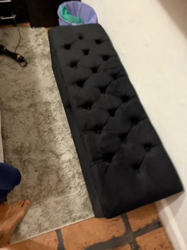 VENDO - PUFF BAÚ RETANGULAR PRETO | ESTOFADO CAPITONÊ