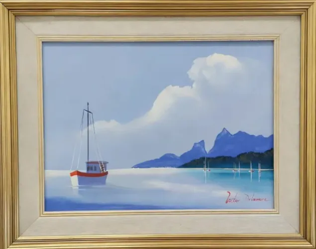 Quadro do artista Victor Delamare. Medidas: 30x40 cm  Lote 105 (10x39,00)