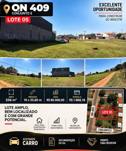 Vendo Lote QN 409 Conjunto E Lote 05