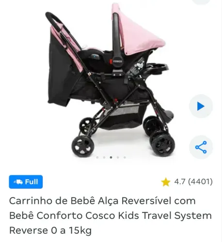 Kit carrinho de bb e bb conforto COSCO