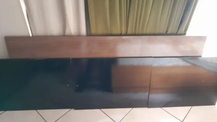 Cabeceira em madeira pesada cama de casal 1,60m X 0,68m (4 peças)
