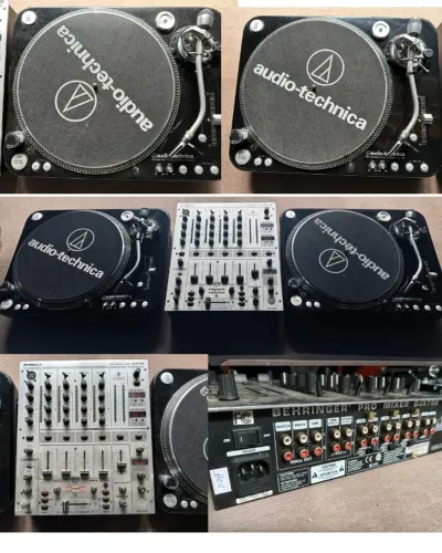 Par de Audio-Technica AT-LP1240 USB + Mixer Behringer DJX700 - 110V