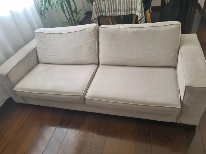 Sofá 3 Lugares Nude em Suede