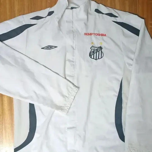 jaqueta 2007 original santos corta vento branca umbro tamanho g semp toshiba