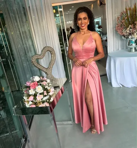 Vestido rose madrinha