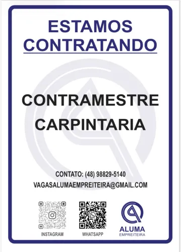 Vaga Contramestre da Carpintaria 