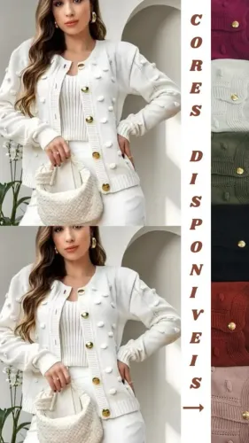 Cardigan em tricô