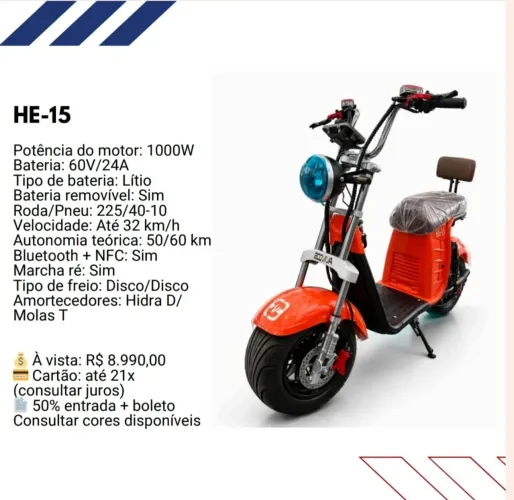 Scooter elétrica? a partir de  ? 4.300 em até 21x no cartão de crédito?500 e 1000?