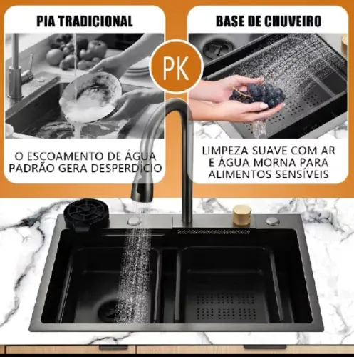 Cuba cozinha Gourmet aço inox cascata