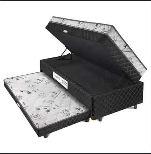 Cama solteiro com bau +auxiliar