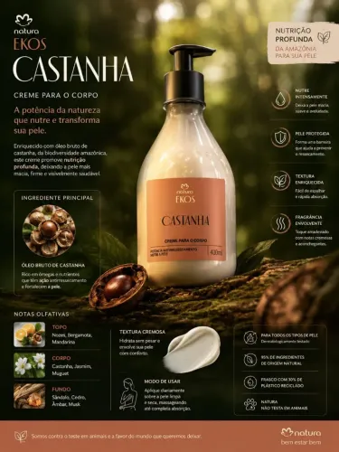 Creme corporal castanha natura