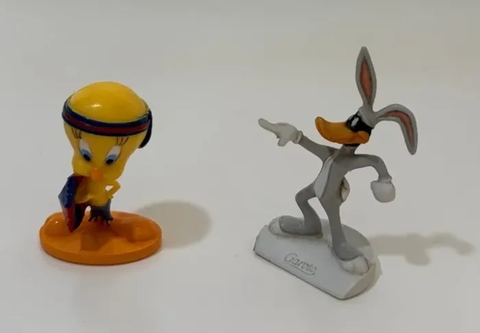 2 Miniaturas Looney Tunes Páscoa Garoto 1999 - Piu Piu e Patolino