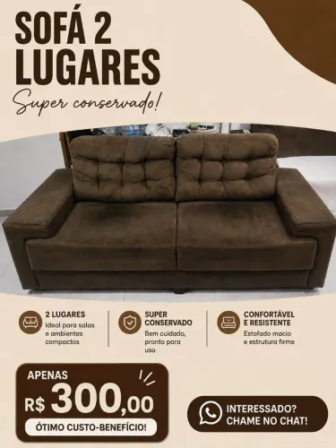Sofá 2 lugares ( bem conservado) R$ 300.
