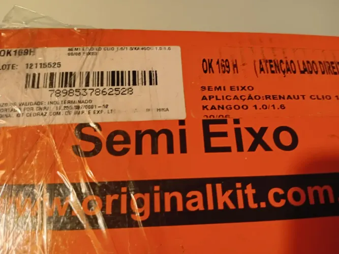Semieixo lado direito Renault Clio / Kangoo 1.0 e 1.6