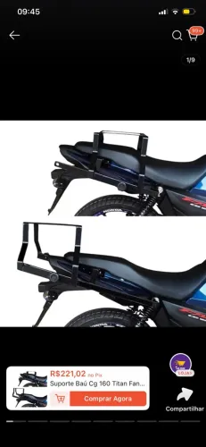 Suporte Trilho baú para moto