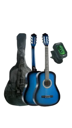 Kit Violão Acústico Bravo An100 Clássico Nylon Cor Blue Burst + Capa MXT + Afinador