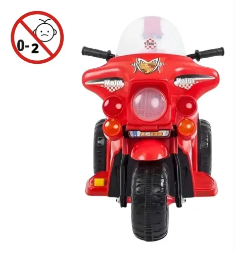 Moto Elétrica Brinq Kids Giroflex Infantil 6V Vermelha Com Baú e Pedal