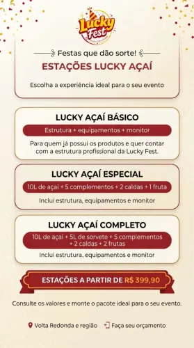ESTAÇÃO DE AÇAÍ PARA FESTAS E EVENTOS A PARTIR DE R$ 399,90! Volta Redonda e Região