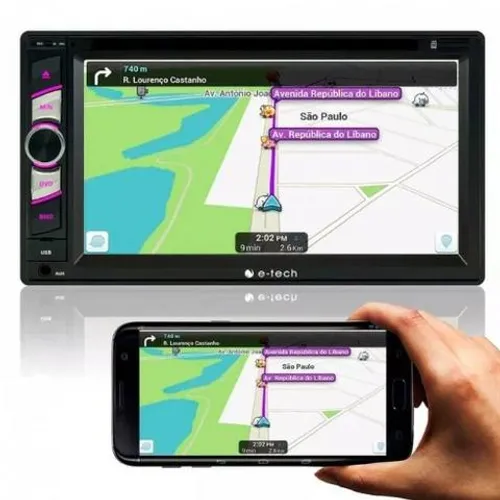 Dvd 2 Din E-tech 6,2'' Mp3 Mp4 Usb Sd Bluetooth Espelhamento