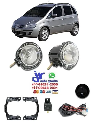 Kit Farol de Milha Idea 2005 2006 2007 2008 2009 2010 Auxiliar Neblina