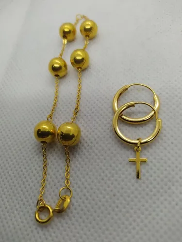 Kit Pulseira + Brinco Banhado a Ouro 18k