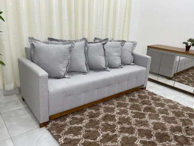 Sofá Cama Feeling 2.10m Cinza Até 12x - Frete Grátis