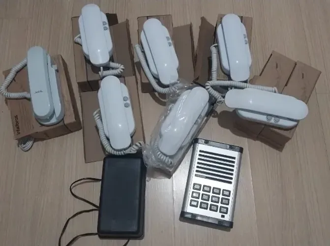 Porteiro Thevear Danubio 12 Thevear + 12 Interfones sistema 2 pares + Fonte FAPA8