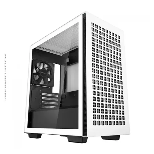 Gabinete Gamer DeepCool CH370 WH, mATX, Mini Tower, Vidro Temperado, Sem Fonte, Com 1 Fan,