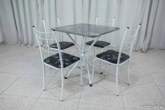 Mesa 4 cadeiras Rio Branco com tampo de granito - FRETE GRÁTIS 