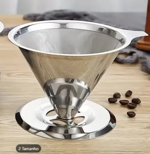 Filtro de Café em Aço Inoxidável -103 Malha de Filtragem Dupla