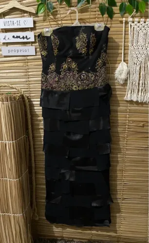 Vestido tomara que caia longo de festa 