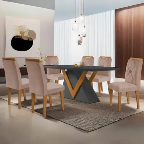 Mesa Tóquio com 6 cadeiras !! Tt3211m