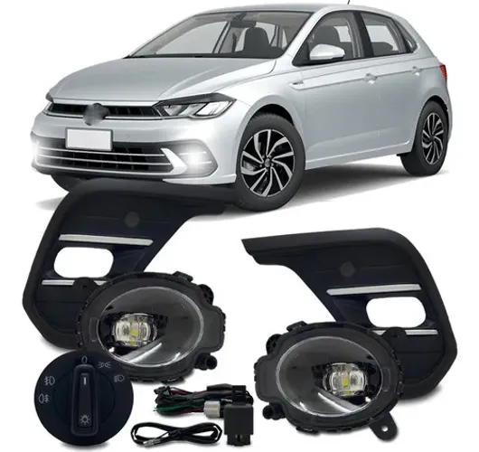 Kit Farol Milha Auxiliar Novo Polo 2024 2025 Bt Mod Original