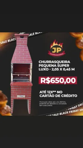 Churrasqueira Pequena Super Luxo - 2,05 x 0,45m - Black Friday