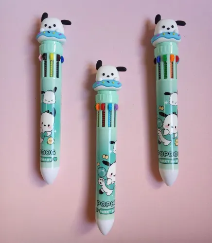 Caneta esferográfica 10 cores pochacco Sanrio
