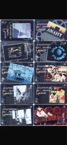  Coleção de cartões telefônicos antigos com imagens de filmes do Cinema gaúcho