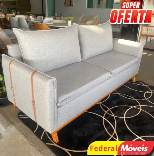 Sofá Elegante em Linho 2,00m 2 Lugares - Super Oferta!