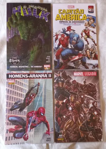 Lote Marvel Legado Imortal Hulk Homens-Aranha II Capitão América Especial