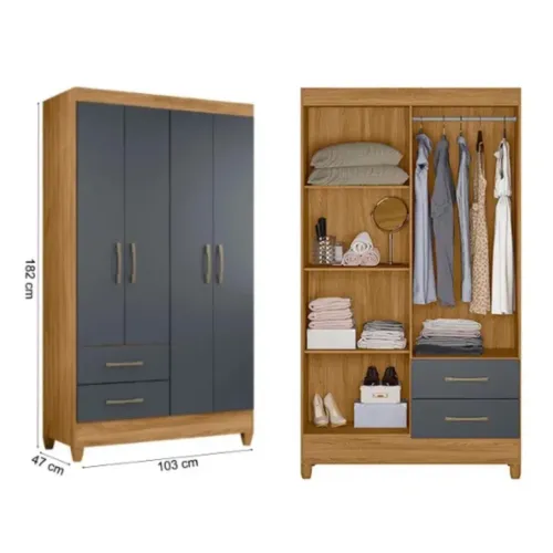 Guarda roupa de solteiro 4 portas - entrego hoje