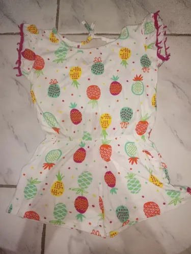 Macacão Infantil Estampado de Abacaxi 1 ano