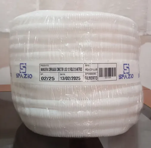 Mangueira SPAZIO corrugada conector liso 1/2 rolo com 25 metros.
