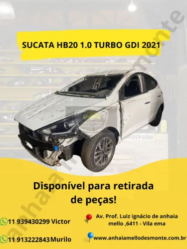 Sucata hb20 1.0 turbo GDI 2021