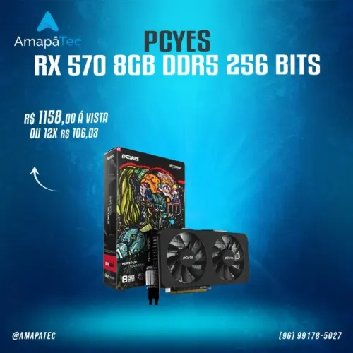 Placa De Video PCyes Rx 570 8GB GDDR5 256bits