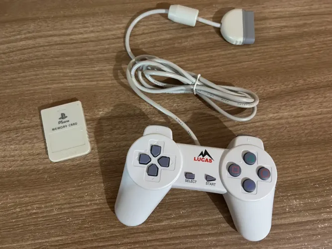 Controle e Memory Card Play 1 / PS1