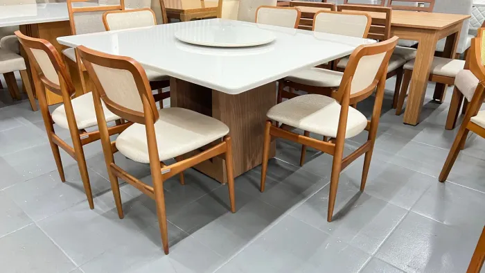 Mesa de Jantar com Tampo laqueado mesa de madeira 