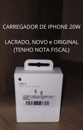(LACRADO ORIGINAL) Carregador USB-C de iPhone 20W