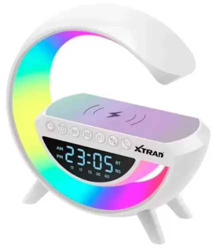 Caixa de Som Bluetooth Rgb Xtrad XDG-8601 com Indução, Relógio e Fm  