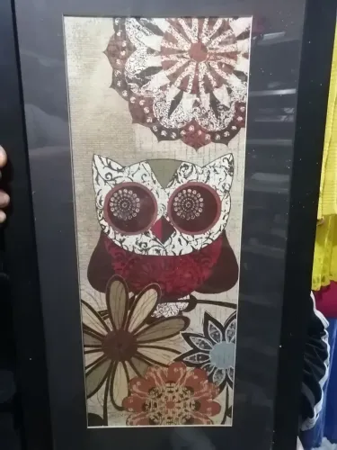 Quadro Decorativo Coruja com Flores