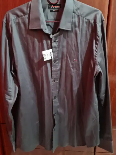Camisa aramis Social Manga Longa cinza - Slim Fit