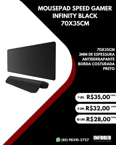 MOUSEPAD SPEED GAMER  Infinity Black 70X35CM